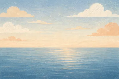 Calm Blue Ocean Horizon Background