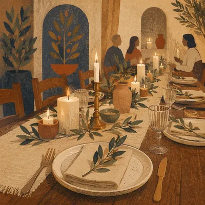 Warm Candlelit Table for Intimate Gathering
