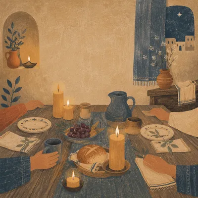 Warm Candlelit Christian Table Gathering