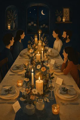 Warm Candlelit Table for Intimate Gathering
