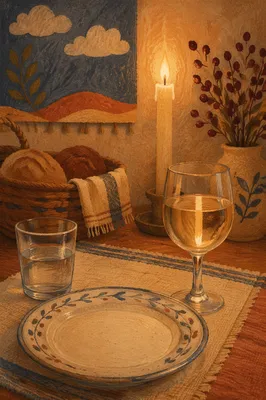 Warm Candlelit Dinner Table Background