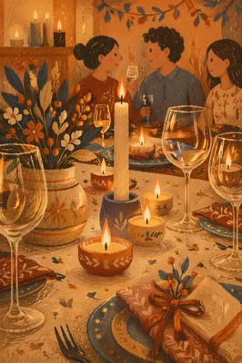 Warm Candlelit Table for Intimate Gathering