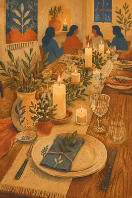 Warm Candlelit Table for Intimate Gathering