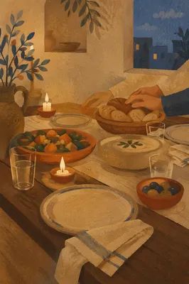 Warm Candlelit Table Background for Gathering