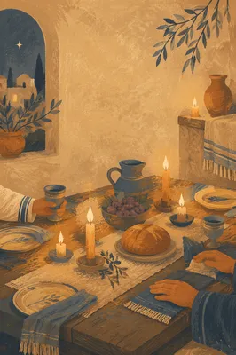 Warm Candlelit Christian Table Gathering