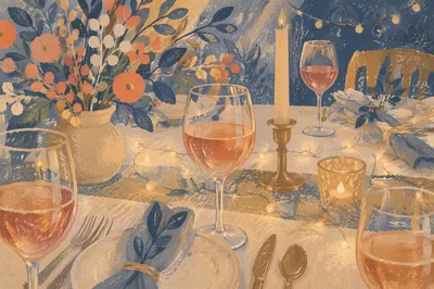 Warm Candlelit Table for Intimate Gathering
