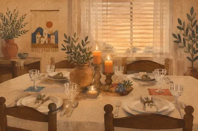 Warm Candlelit Table for Intimate Gathering