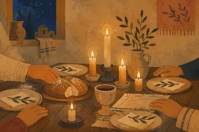 Warm Candlelit Christian Fellowship Table