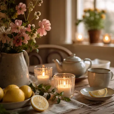 Warm Candlelit Table for Intimate Gathering