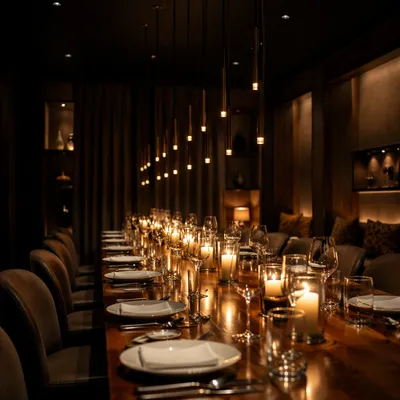 Warm Candlelit Private Dining Table