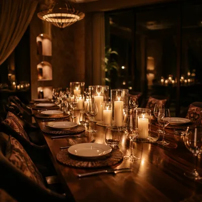 Warm Candlelit Table for Intimate Fellowship