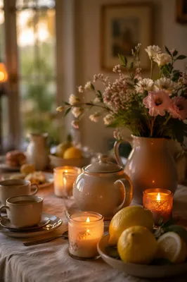 Warm Candlelit Table for Intimate Gathering