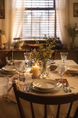 Warm Candlelit Table for Intimate Fellowship