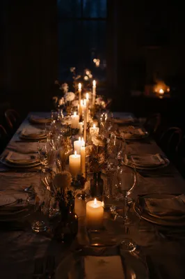 Warm Candlelit Table for Intimate Gathering
