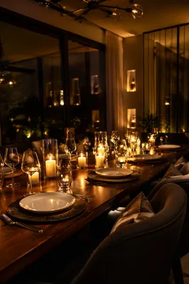 Warm Candlelit Table for Intimate Gathering