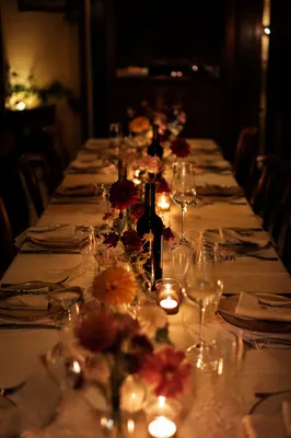 Warm Candlelit Dinner Table Background