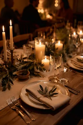 Warm Candlelit Table for Intimate Gathering