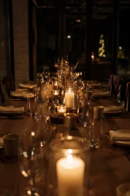 Candlelit Intimate Dinner Table Background