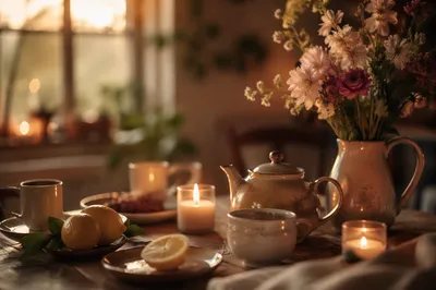 Warm Candlelit Table for Intimate Fellowship