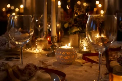 Warm Candlelit Table for Intimate Gathering