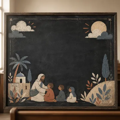 Dark Chalkboard Church Announcement Background