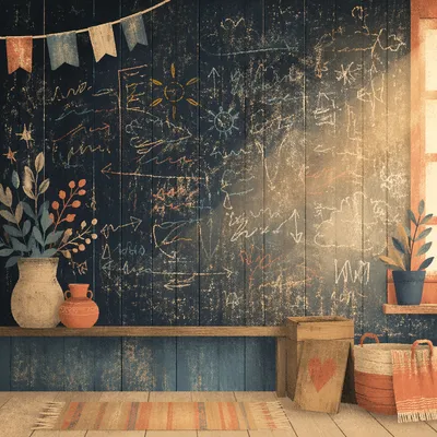 Weathered Chalkboard Church Announcement Background