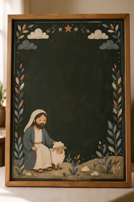 Warm Chalkboard Church Announcement Background