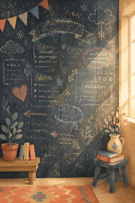 Weathered Chalkboard Church Announcement Background