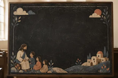Dark Chalkboard Church Announcement Background