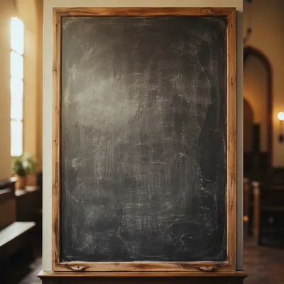 Photorealistic Chalkboard Church Announcement Background