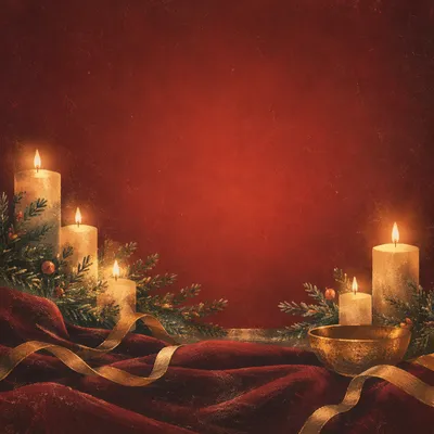 Red Velvet Christmas Still Life Background