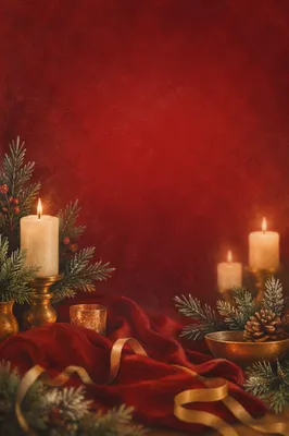 Red Velvet Christmas Still Life Background