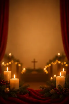 Red Drapery and Golden Sanctuary Bokeh