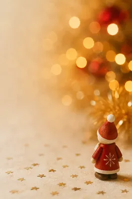 Red Christmas Ornament with Gold Bokeh