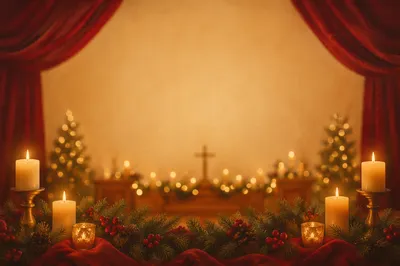 Red and Gold Candlelit Sanctuary Background