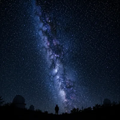 Milky Way Over Remote Mountain Observatory