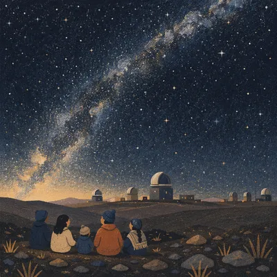 Milky Way Over Remote Desert Observatory
