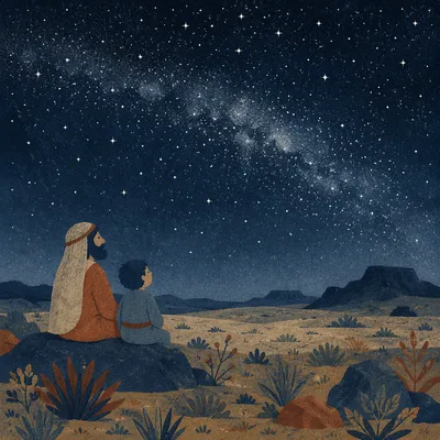 Clear Starry Night Sky Desert Background