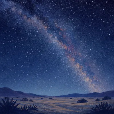 Milky Way Over Quiet Desert Night