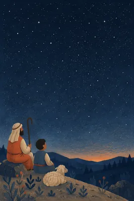 Clear Starry Night Over Quiet Hills