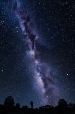 Clear Starry Night Over Mountain Observatory