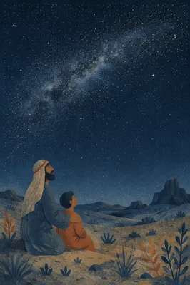 Clear Starry Desert Night Background