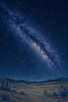 Milky Way Over Quiet Desert Night