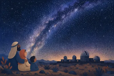 Milky Way Over Desert Observatory Night