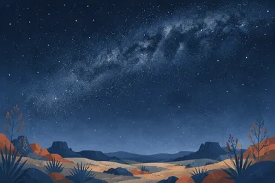 Clear Starry Desert Sky Background
