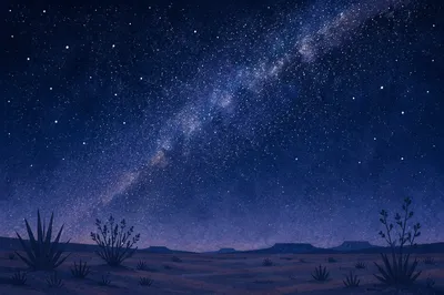 Milky Way Over Quiet Desert Night