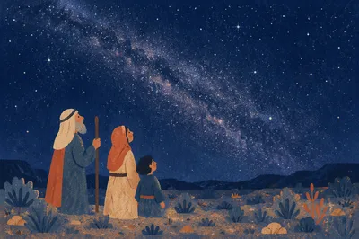Clear Starry Night Sky Over Desert Plain