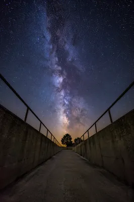 Milky Way Over Quiet Concrete Path