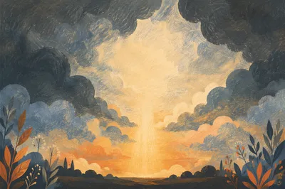 Dramatic Cloudy Sky with Golden Light