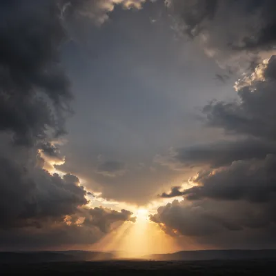 Dramatic Cloudy Sky with Golden Light